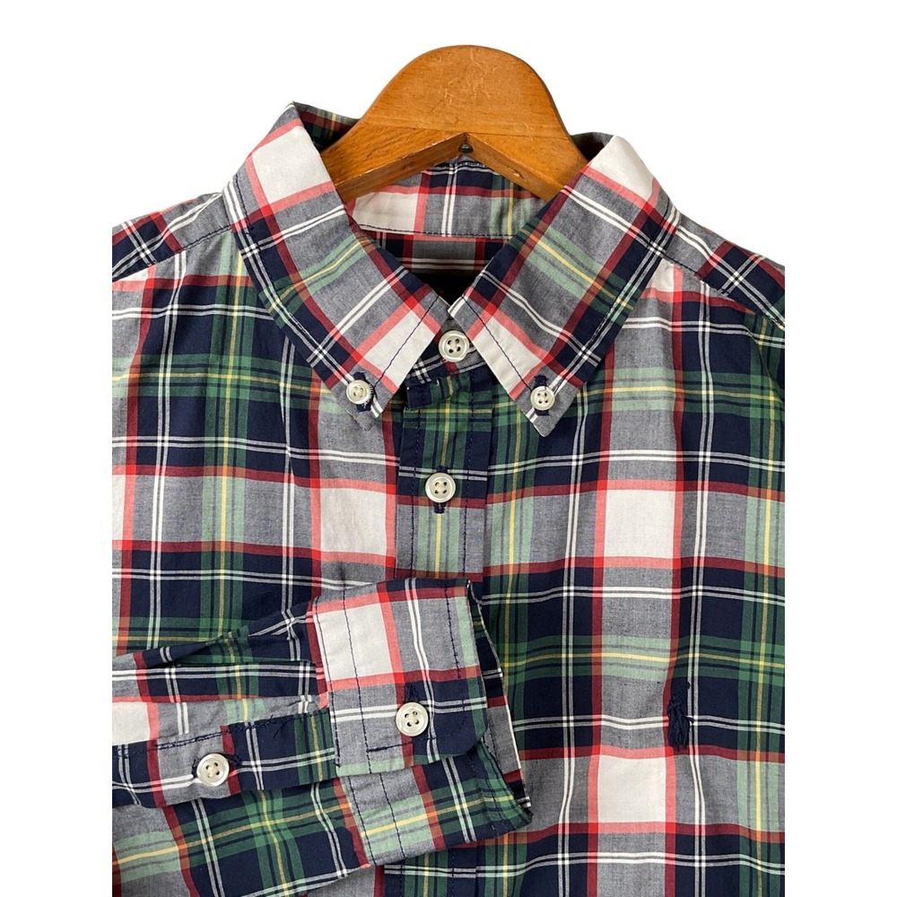Polo Ralph Lauren Button Down Boys Large 14-16 Multi Plaid Long Sleeve Shirt